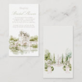 Elegante Chateau Franse Romantische Trouwdisplay Informatiekaartje (Voorkant / Achterkant)