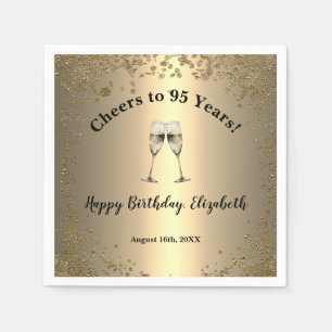 Elegante Cheers Gouden 95e Verjaardag Servetten