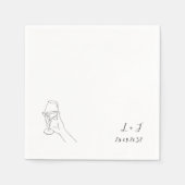 Elegante Cheers Script Bril Bruiloft Papier Servet (Voorkant)