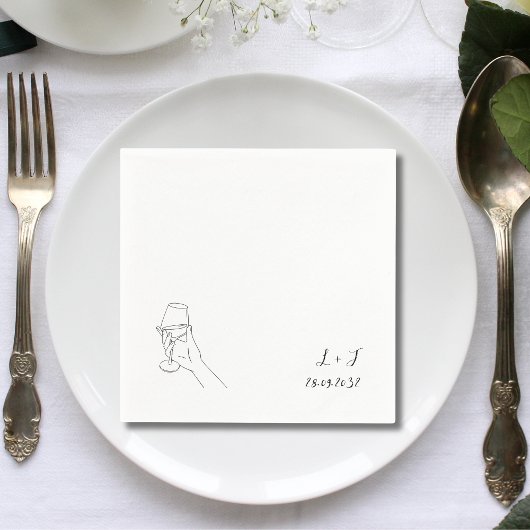 Elegante Cheers Script Bril Bruiloft Papier Servet