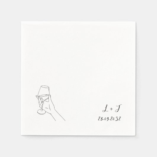 Elegante Cheers Script Bril Bruiloftspapier Servet (Voorkant)