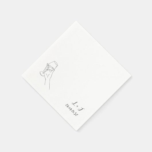 Elegante Cheers Script Bril Bruiloftspapier Servet (Hoek)