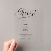 Elegante Cheers Script Helder Acryl Trouw Uitnodigingen (Insitu (Draagbaar))