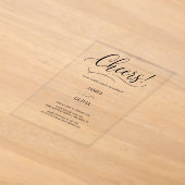 Elegante Cheers Script Helder Acryl Trouw Uitnodigingen (Laagn)