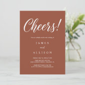 Elegante Cheers Script Terracotta Trouw Kaart (Staand voorkant)