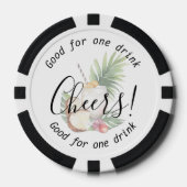 Elegante Cheers Tropical Drink Wedding Poker Chips (Voorkant)