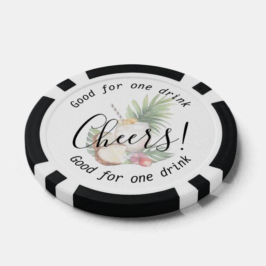 Elegante Cheers Tropical Drink Wedding Poker Chips (Enkel)