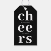 Elegante Cheers Vakantie | Moderne Kerst Cadeaulabel (Voorkant)