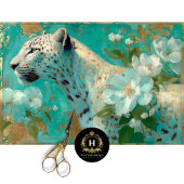 Elegante Cheetah en Bloemen Decoupage Tissuepapier
