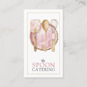 Elegante chef-kok Catering Whisky Spoon Spatula Visitekaartje (Voorkant)