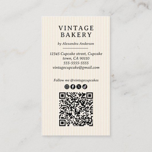 Elegante  Chef's Equipment Visitekaartje (Achterkant)