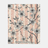 Elegante Cherry Blossom Sakura - Roze & Wit Fleece Deken (Voorkant)