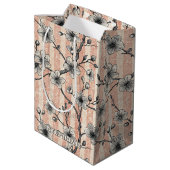 Elegante Cherry Blossom Sakura - Roze & Wit Medium Cadeauzakje (Achterkant Gekanteld)