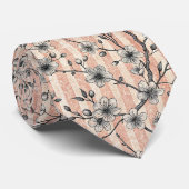 Elegante Cherry Blossom Sakura - Roze & Wit Stropdas (Opgerold)