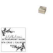 Elegante Cherry Blossom Typografie Retouradres Rubberstempel (Gestempeld)