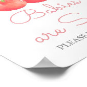 Elegante Cherry Pink Ribbon Baby's zijn zoet Poster (Hoek)