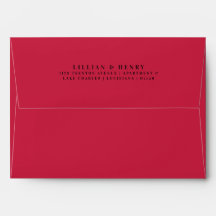 Elegante Cherry Red White Retour Adres Trouwen