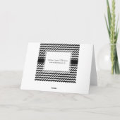 Elegante Chevron Chic zwart-wit monogram Notitiekaartje (Achterkant)