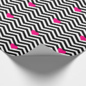 Elegante Chevron en roze harten Cadeaupapier (Hoek)