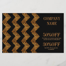 elegante chevron geometrisch patroon luipaardprint flyer