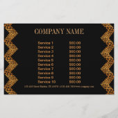 elegante chevron geometrisch patroon luipaardprint flyer (Achterkant)