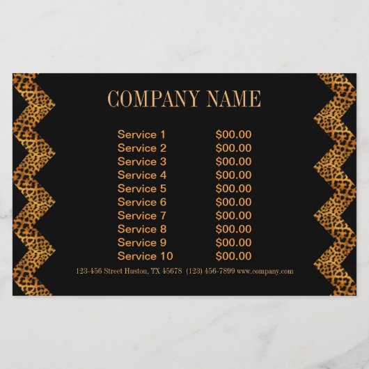 elegante chevron geometrisch patroon luipaardprint flyer (Achterkant)