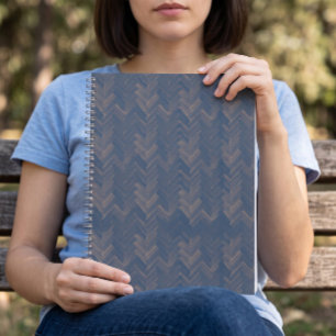 Elegante Chevron Naadloos Patroon in Retro Blauw Notitieboek
