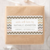 Elegante Chevron zelfgemaakte inblikken bakken cad Etiket (Insitu)