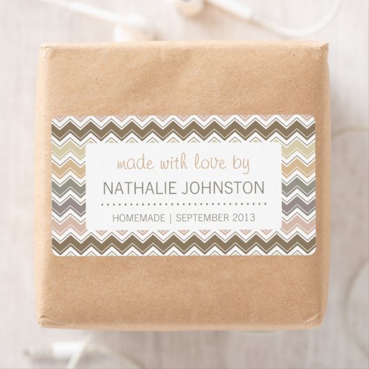 Elegante Chevron zelfgemaakte inblikken bakken cad Etiket (Insitu)