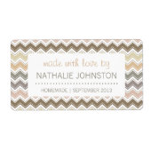 Elegante Chevron zelfgemaakte inblikken bakken cad Etiket (Voorkant)