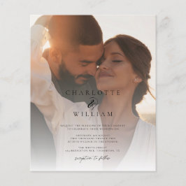 Elegante Chic 2 Foto Budget Bruiloft Uitnodiging