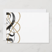 Elegante Chic Art Zwart & Goud Trouwkaarten Kaart (Achterkant)