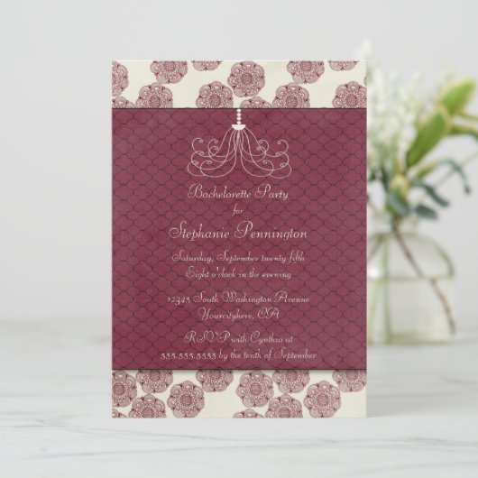  elegante chic bachelorette - partij nodigt uit kaart (Staand voorkant)