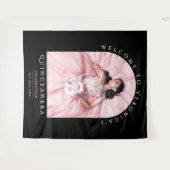 Elegante Chic Black Classica Quinceañera Foto Wandkleed (Voorkant (horizontaal))