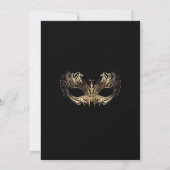 Elegante Chic Black Gold Masquerade Verjaardagsfee Kaart (Achterkant)