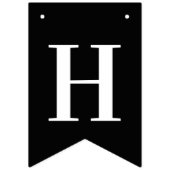 Elegante Chic Black White Happy Birthday Vlaggetjes (Tweede vlag)