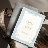 Elegante Chic Blauw Bloemen Islamitische bruiloft Kaart