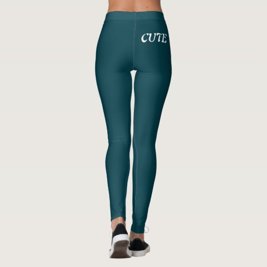 Elegante Chic Blauw Turquoise Leggings (Achterkant)