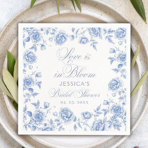 Elegante Chic Blauwe Toile Chinoiserie Bruiloft Fe Servet
