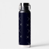 Elegante chic blauwe zwarte waterfles (Voorkant)