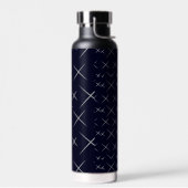 Elegante chic blauwe zwarte waterfles (Links)