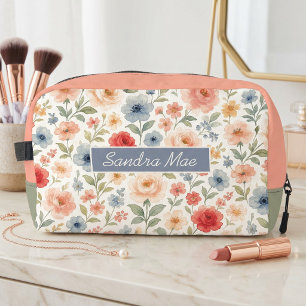 Elegante Chic Bloem Kunst Patroon Cosmetica Zakje Toilettasje