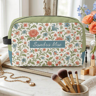 Elegante Chic Bloem Kunst Patroon Cosmetica Zakje Toilettasje