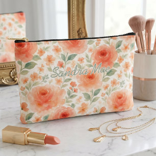 Elegante Chic Bloem Kunst Patroon Cosmetictas Etui