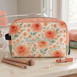 Elegante Chic Bloem Kunst Patroon Cosmetictas Toilettasje