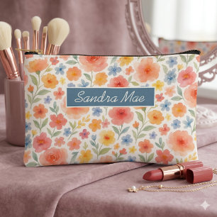 Elegante Chic Bloem Kunst Patroon Toilettas Etui