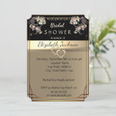Elegante Chic Bloemen Bruidsdouche Kaart (Staand voorkant)