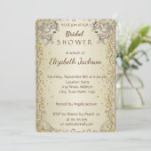 Elegante Chic Bloemen Bruidsdouche Kaart (Staand voorkant)