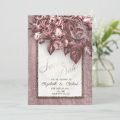 Elegante Chic Bloemen Burgundy Uitnodiging Tot Tro (Staand voorkant)