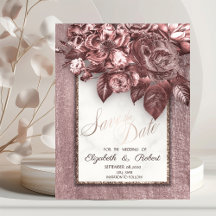 Elegante Chic Bloemen Burgundy Uitnodiging Tot Tro